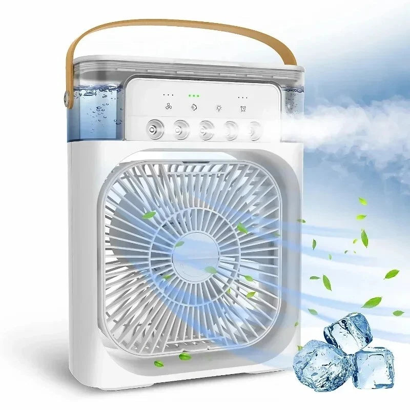 Portable 3 in 1 Fan Air Conditioner Household Small Air Cooler LED Night Lights